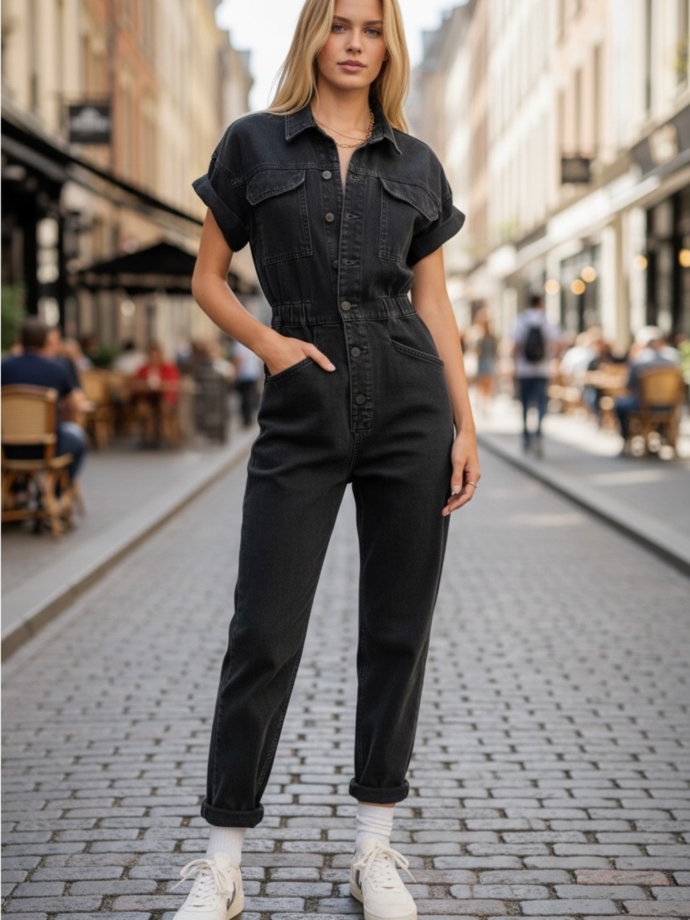 WE THE FREE MARCI JUMPSUIT IRON BLACK DENIM
